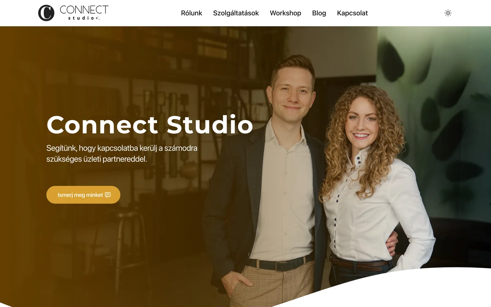 Homepage of Connect Studio, built by Devotter Tech